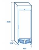 Vetrina verticale gelateria negativa cm 44x73x185h