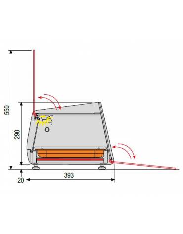 Espositore Da Banco Caldo bacinelle GN1/3 e GN1/1 Dim. mm L1425XP603XH441