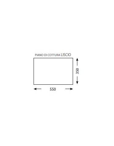 Fry top doppio a gas da banco con piastra di cottura liscia cm 55x51,5x24h