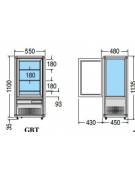 Vetrina espositiva verticale refrigerata temperatura -5° -18° C, dimensioni 550x493x1100h mm