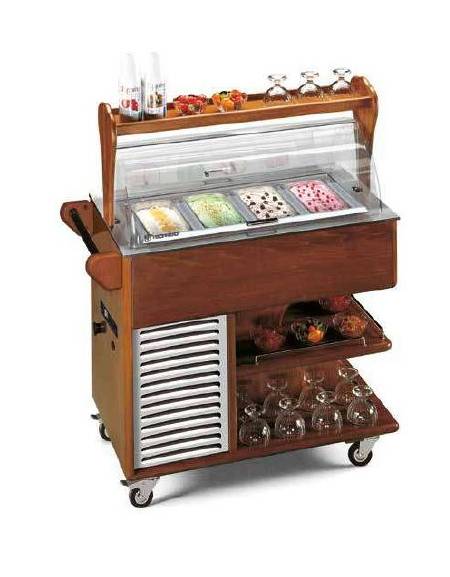 Carrello Espositore Legno massello per Gelato CM Temperatura -12/-14 °C mm 1027x575x1210h