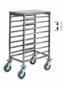 Carrello portateglie inox - Portata  8 teglie GN 1/1 cm 45x66x94h