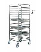 Carrello portateglie inox - Portata  14 teglie GN 2/1 oppure 28 GN 1/1 cm 65x76x182h