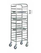 Carrello portateglie inox - Portata  14 teglie GN 1/1 cm 45x66x182 h