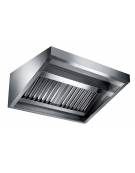 Cappa professionale a parete snack inox con filtri a labirinto per cucine professionali cm 100x70x45h