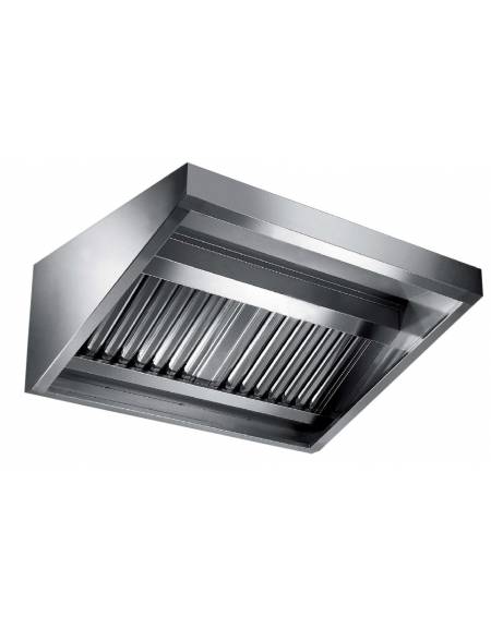 Cappa professionale a parete snack inox AISI 304 con filtri a labirinto per cucina ristorante CON MOTORE INCLUSO- cm 240x110x60H