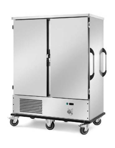 Carrello refrigerato in acciaio inox 18/10 AISI 304 - 32 bacinelle GN 2/1 o 64 GN 1/1 - cm 158x89x199,5h