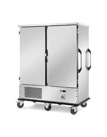 Carrello refrigerato in acciaio inox 18/10 AISI 304 - 32 bacinelle GN 2/1 o 64 GN 1/1 - cm 158x89x199,5h