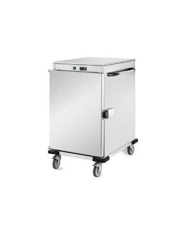 Armadio/carrello portateglie riscaldato in acciaio inox 18/10 AISI 304 - 9 teglie GN 2/1 - cm 92x72x110h