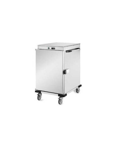 Armadio/carrello portateglie riscaldato in acciaio inox 18/10 AISI 304 - 9 teglie GN 2/1 - cm 92x72x110h