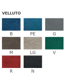 Sedia per interno con struttura in metallo, rivestimento in velluto - colore a scelta - cm 45x43x89h