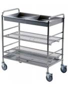 Carrello scolapiatti e - in acciaio 18/10 AISI 304 - 3 piani  -  portata 300 piatti circa - diam. cm 31 - cm 106x57x156h