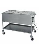 Carrello termico in acciaio inox con resistenza a secco 3x1/1 GN (senza acqua) cm 117x65x85h