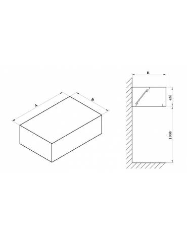 Cappa professionale a parete cubica  inox AISI 304 con filtri a labirinto per cucine professionali SENZA MOTORE - cm 100x90x45h