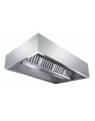 Cappa professionale centrale cubica inox AISI 304 con filtri a labirinto per cucine professionali SENZA MOTORE - cm 120x130x45h