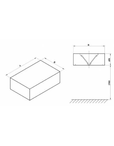 Cappa professionale centrale cubica inox AISI 304 con filtri a labirinto per cucine professionali SENZA MOTORE - cm 120x130x45h