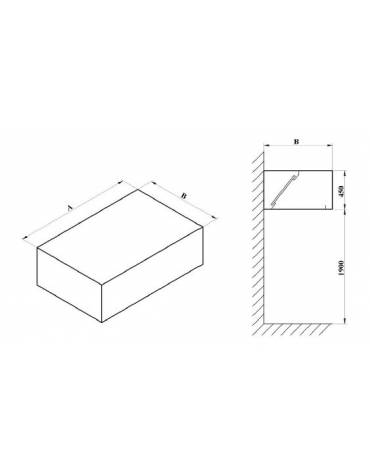 Cappa professionale a parete cubica inox con filtri a labirinto per cucine professionali cm 160x90x45h