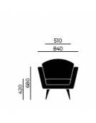 poltrona attesa 1 posto con struttura portante in multistrato cm 87x75x64h