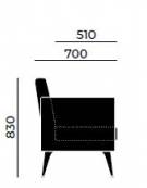 poltrona attesa 1 posto con struttura portante in multistrato cm 87x75x64h