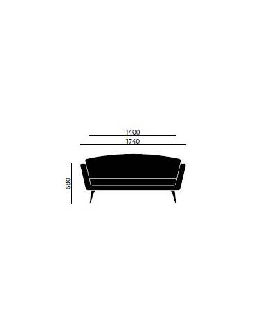 Divano attesa 2 posti con struttura portante in multistrato cm 147x75x64h