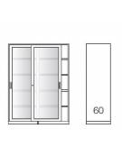 ARMADIO ANTE SCORREVOLI IN VETRO TEMPERATO CON SERRATURA cm. 180 x 60 x 200 h.