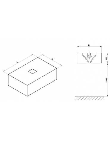 Cappa centrale cubica inox AISI 304  con filtri a labirinto per cucine – CON MOTORE INCLUSO -  cm 140x130x55h