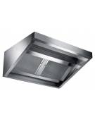 Cappa professionale a parete snack inox AISI 304 con filtri a carboni attivi, per cucina – CON MOTORE INCLUSO - cm 100x70x60h