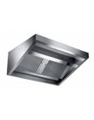 Cappa professionale a parete snack inox AISI 304 con filtri a carboni attivi, per cucina – SENZA MOTORE INCLUSO - cm 100x70x45h