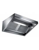 Cappa professionale a parete snack inox AISI 304 con filtri a carboni attivi, per cucina – CON MOTORE INCLUSO - cm 140x70x60h