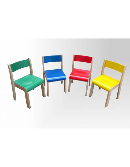 SEDIA SOVRAP.FAGGIO MASSELLO/LAM.COLORATO DIM.30X30X30H