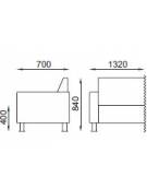 poltrona attesa 1 posto con struttura portante in multistrato cm 87x75x64h