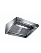 Cappa professionale a parete snack inox AISI 304 con filtri a carboni attivi, per cucina  SENZA MOTORE INCLUSO - cm 120x110x45h