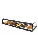 Vetrina bar neutra porta brioches in plexiglass e legno con 2 ripiani - mm 700x350x385h