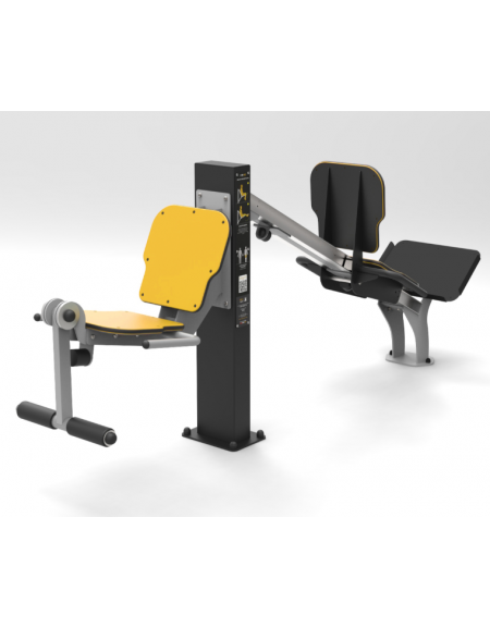 Attrezzo Doppio Gambe per l’allenamento dei muscoli quadricipiti e dei glutei - da tassellare - cm 215,1x58x110h