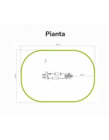 Ellittica - attrezzo per esercizio aerobico, utilizzato per riscaldamento e per consumo calorie - da interrare - cm 208x58x160h