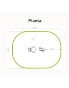 Cyclette Gambe - attrezzo per esercizio aerobico, utilizzato per riscaldamento e consumo calorie - da tassellare - cm 153x56x110