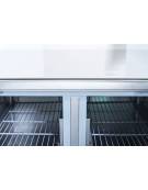 Saladette refrigerata inox per pizzeria top in marmo/vetro, 3 porte, 7 x GN1/3 , + 2° + 8°C - lt 570 - mm 1365×700×1095h