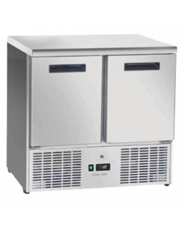 Saladette refrigerata inox per pizzeria top in marmo, 3 porte, 5 x GN1/3 , + 2° + 8°C - lt 570 - mm 1365×700×1100h