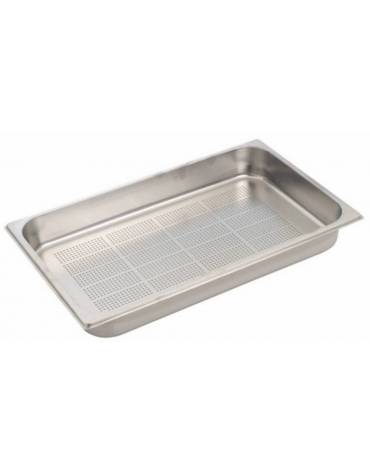 BACINELLA GASTRONORM FORATA GN 1/3 IN ACCIAO INOX AISI 304 - mm 325x175x65h - Capacità lt. 0,6