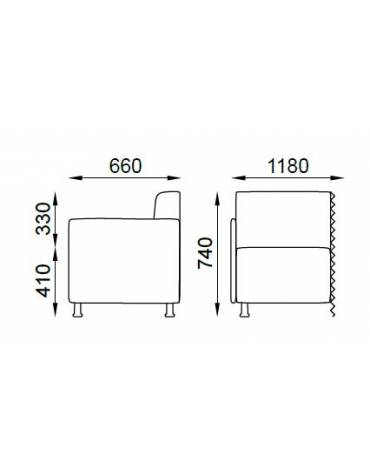 DIVANETTO IN MIDOLLINO cm 103x59x76h