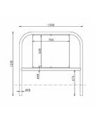 Barriera con piegatura a freddo di tubolare in acciaio Ø48 a forma di U rovesciato, , da tassellare - cm 60x80h