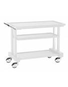 Carrello di servizio in legno massello 3 piani colore Laccato Bianco - cm 81x55x82h