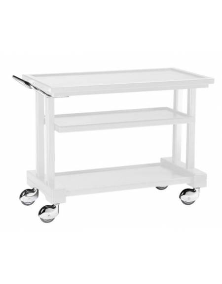 Carrello di servizio in legno massello 3 piani colore Laccato Bianco - cm 81x55x82h