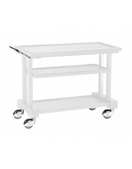 Carrello di servizio in legno massello 3 piani colore Laccato Bianco - cm 115x55x82h