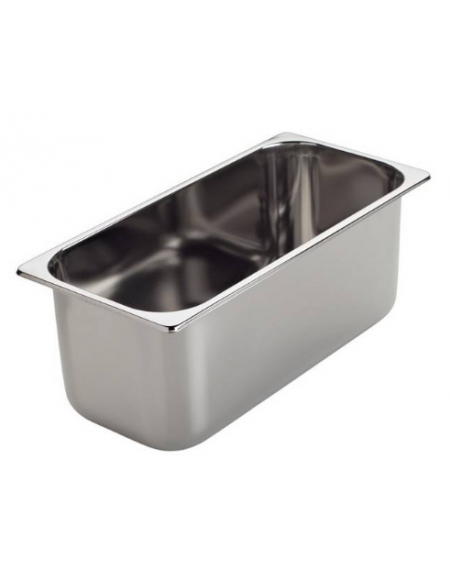 BACINELLA VASCHETTA GELATERIA INOX DA LT 1,3 - Larghezza mm 360 - Profondità mm 250 - Altezza mm 20