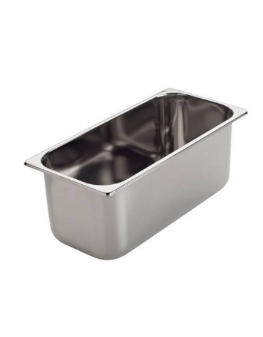 BACINELLA VASCHETTA GELATERIA INOX DA LT 3,3 - Larghezza mm 330 - Profondità mm 165 - Altezza mm 80