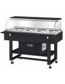 Carrello refrigerato in legno con cupola - 4 x GN 1/1 - Colore Carbon - temp. +2°C +10°C - cm. 148x90x126h