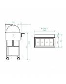 Carrello refrigerato in legno con cupola - 4 x GN 1/1 - Colore Cenere - temp. +2°C +10°C - cm. 148x90x126h