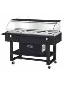 Carrello refrigerato in legno con cupola - Temperatura -5 / +5 °C - Colore Carbon - 4 x GN 1/1 - cm. 148x90x126h