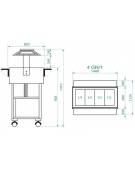 Carrello refrigerato in legno - 4 x GN 1/1 - temp. +2°C +10°C - Colore Carbon - cm.148x112x141h